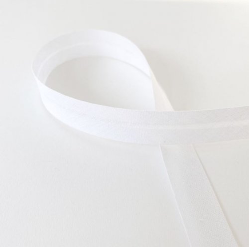 Schrägband - Baumwolle - unelastisch - 20 mm - weiß